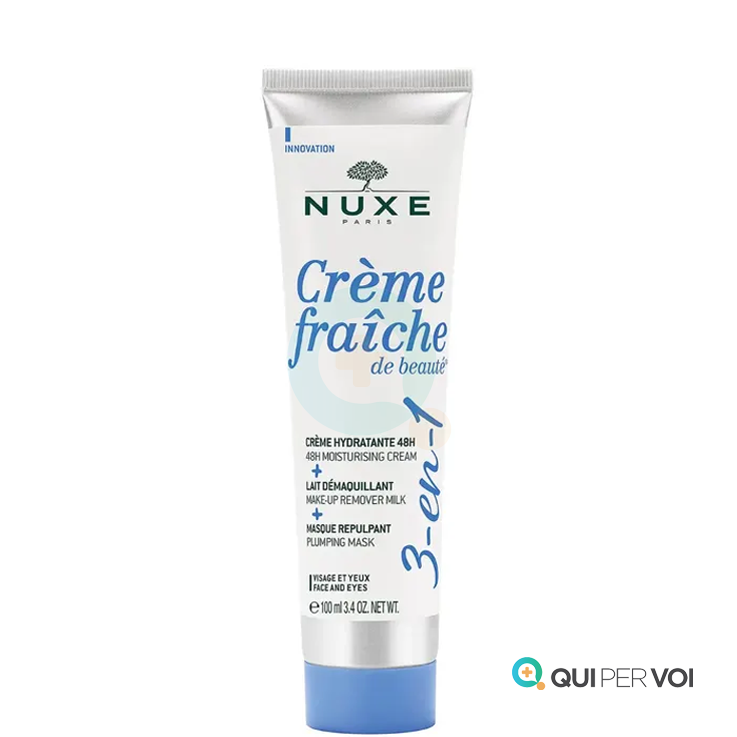 Nuxe Crème Fraîche De Beaute 3In1 Crema Idratante 48H/Latte Struccante/Maschera Rimpolpante 100ml