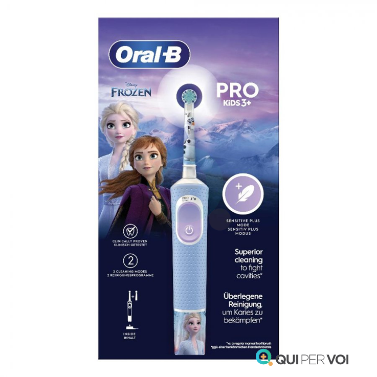 OralB Pro Kids 3+ Spazzolino Elettrico Frozen II con Testina di Ricambio