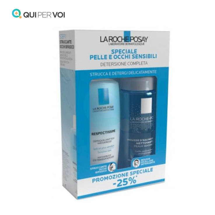 La Roche Posay Respectis + mousse bipack set 2024 1 mousse micellare 150 ml + 1 struccante occhi 125 ml