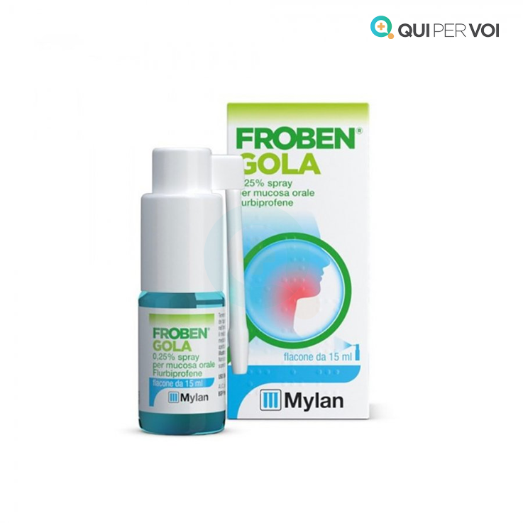 Froben Gola Nebulizzatore 0,25% Spray Mal di Gola 15ml 