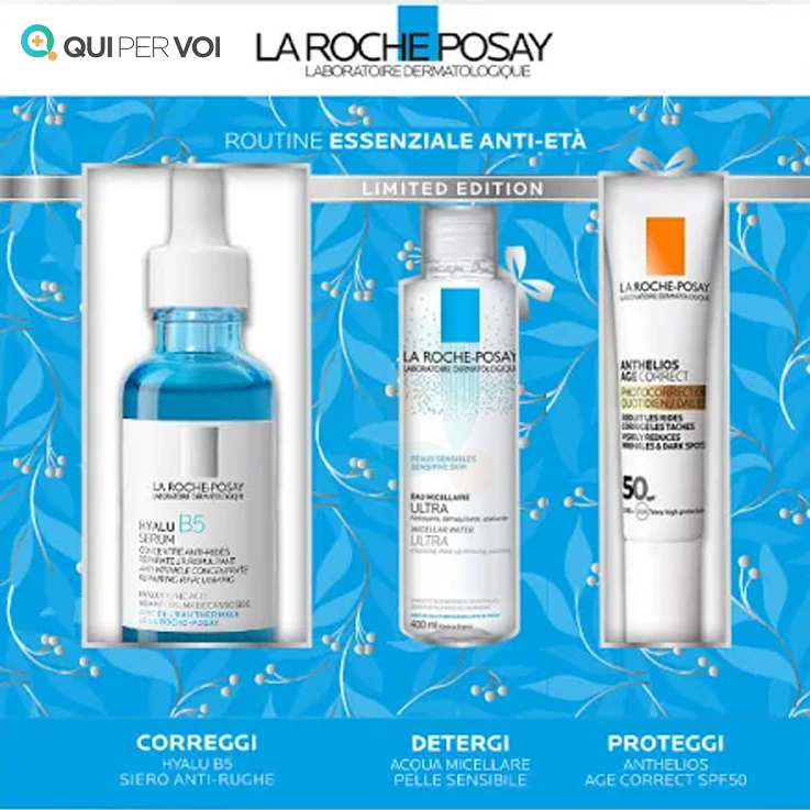 La Roche Posay Set Hyalu B5 Siero 50ml, Acqua Micellare 50ml, Mini Age Correct SPF50 15ml