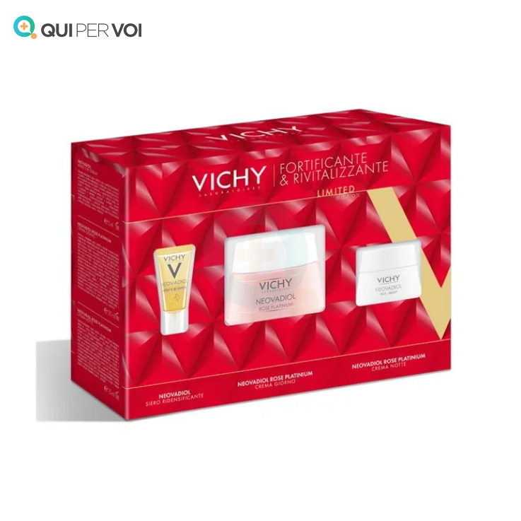 Vichy Neovadiol Rose Platinium Cofanetto Natale 2024 - Meno5 Bi-Siero 10ml, Crema Giorno 50ml, Crema Notte 15ml