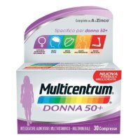Multicentrum Donna 50+ Integratore Multivitaminico Multiminerale Ferro Calcio Vitamina D D3 30 Compresse