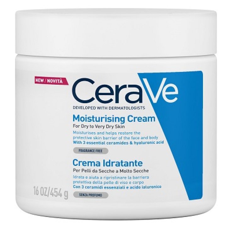 CeraVe Crema Idratante 454 grammi - Crema Idratante per Pelle Secca e Sensibile