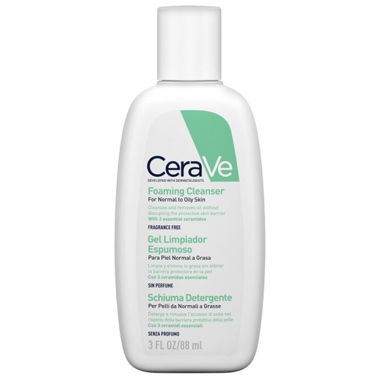 CeraVe Schiuma Detergente Viso 88ml - Detergente Delicato per una Pelle Pulita e Idratata  