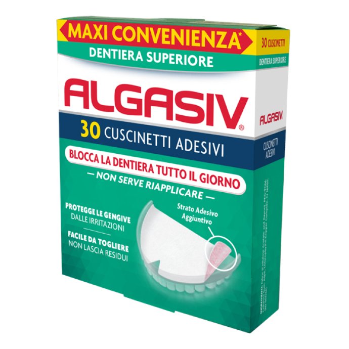 Algasiv Adesivi Protettivi Superiore per Protesi Dentarie (30 Pezzi)