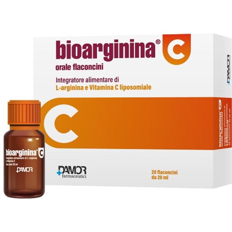 Bioarginina c orale integratore alimentare a base di L-arginina e di vitamina C 20 flaconcini 