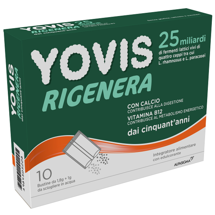 Yovis Rigenera 50+ 10 Bustine - Integratore Multivitaminico con Fermenti Lattici per gli Over 50