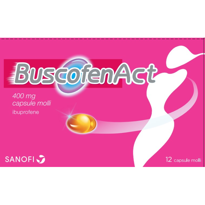 BuscofenAct 400 mg Con Ibuprofene Analgesico Contro Dolori Forti Da Ciclo 12 Capsule Molli BuscofenAct 400 mg Con Ibuprofene Analgesico Contro Dolori Forti Da Ciclo 12 Capsule Molli